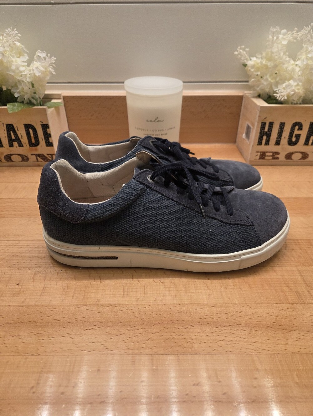 Birkenstock Bend Low Sneakers Midnight Blue Canvas/Suede Women's Size EU 42